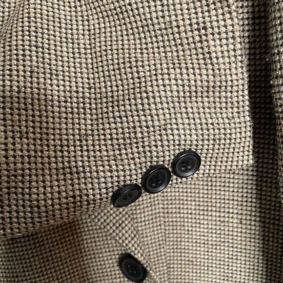 Enrico Gelini Collezione Mens Sportcoat 42R 100% Silk Single Lapel Tan Black - Picture 4 of 10